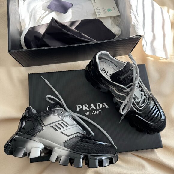 Prada Cloudbust Thunder sneakers in Black/Silver, size 38.5 - Picture 2 of 16